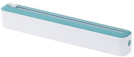 Rtyweth Erogatore e taglierina, dispenser di pellicola trasparente con taglierina, taglierina di plastica 2 in 1, dispenser e lamina