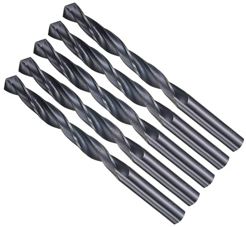 METALLIXITY 5pz Punta da Trapano 9mm Acciaio ad Alta Velocità 4241 HSS 118° | Nitruro Nero, Gambo Dritto, per Legno Plastica Ferro Rame Alluminio Metallo Morbido Basso
