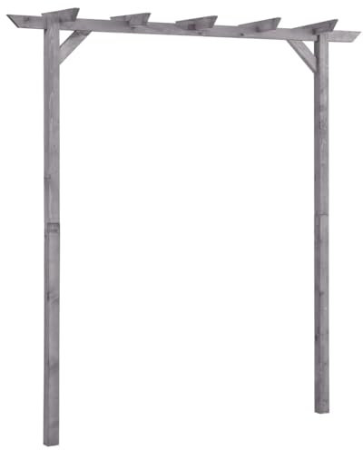 Pergola für den Außenbereich, aus Holz, 200 x 40 x 205 cm, grau behandeltes Kiefernholz, Gartenpergola, perfekt für Terrassen, Decks und Außenbereiche, stilvoller Pergole für Ihren Garten