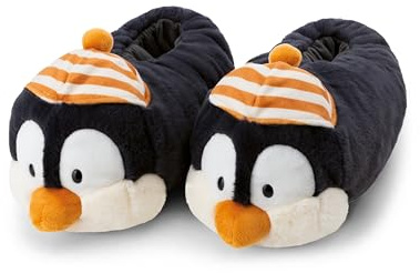 NICI-62344 Pantofole in Peluche per Bambini e Adulti, Motivo, Calde e con Suola Antiscivolo, Numero 36-39, Nero, Colore Pinguino Peppi, 36/39 EU, 62344