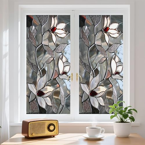 Window Privacy Film Frosted Glass Window Sticker Window Film Static Glass Cling Tint Non-Adhesive for Home Door Decorative Frosting Cover 17.5 X 78.7 inch
