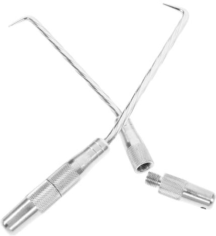 DIYEAH 2 Stück Stahlhaken Draht Werkzeug Zum Binden Von Bewehrungsstäben Bewehrungsbinder Metallkabelkabelwerkzeug Werkzeug Zum Binden Von Drähten Bewehrungshaken Silber Rostfreier Stahl