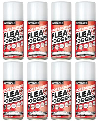 CritterKill Professional Flea Killer Smoke Fogger 150ml 8 Pack - Total Release Automatic One Shot Fogging Insecticide for Fleas - Kill Fleas Quickly in the Home