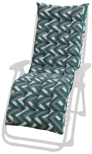 azorex Cojín para Tumbona de Jardín, Colchón Tumbona Acolchada, Cojín para Silla Plegable con Respaldo Alto para Exteriores 150 x 55 x 7 cm (Verde)