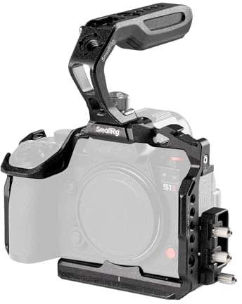 SMALLRIG All-Round Protective Cage Kit for Panasonic S1R II/S1 II/S1 IIE, with Top Handle & Cable Clamp, Built in Quick Release Plate for Arca-Swiss, Cold Shoe Mount, Strap Slots - 5503