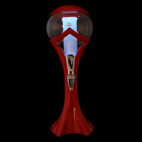 Toyvian Dispensador de Bebidas con Grifo Creativo y Hielo Luminoso Contenedor Hermético para Vino Jugo y Cerveza Rojo para Fiestas y Hogar