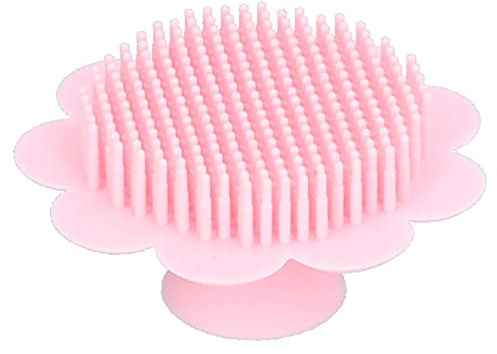 aqxreight Baby Bath Brush Body Massage Skin Cleaning Silicone Pink Shower Brush for Baby Above 6 Months Old Gently Safe The Body and BPA Silicone Without Cause Additives Soft (Pink)