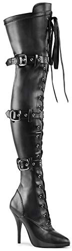 Pleaser Women SEDUCE-3028/B/PU Boots, Schwarz, UK 6 (EU39)