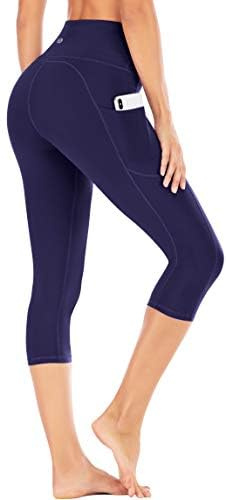 Capri Leggings for Women High Waist Yoga Pants Gym 3/4 Length Leggings | Buttery Soft Capri Fit,High Waist Tummy Control,Squat Proof Stretch Fabric,Handy Pockets,Running,Gym,Workout