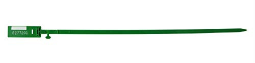 Precinto Seguridad de Plástico Tipo Brida Plana Ajustable de 310 mm de Largo Útil (1000 Unidades) Verdes y con Pinchos