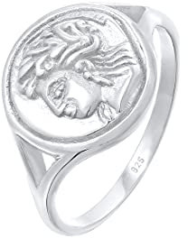 Elli Ring Damen Siegelring Coin Vintage Look Trend Blogger in 925 Sterling Silber