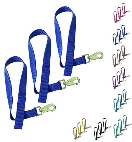 Majestic Ally Pack of 3 Horse Bucket Strap Hangers – Practical and Easy Design for Indoor or Outdoor Use -Set of 3,-1x22 (Royal Blue)