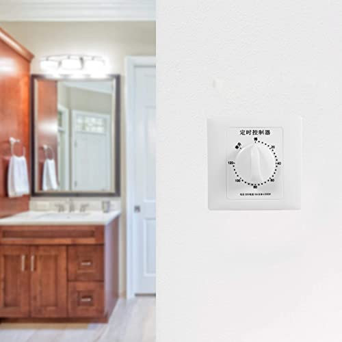 Restokki Temporizador Enchufe Interruptor Pared, Interruptor de Temporizador Cuenta Regresiva Interruptor de Tiempo mecánico Control de Cuenta Regresiva AC 220V 30/60/12 (120min)