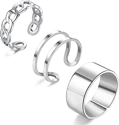 Milacolato 3-6 Stück Edelstahl Knöchelringe Set Ring Einfache Glatte Finger Stapelbare Ringe Für Damen Schlichte Bandringe