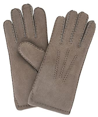 NF NITZSCHE fashion - Lammfell Handschuhe für Damen - 100% Lammfell - warme Winterhandschuhe - Farben: schwarz und braun - verschiedene Größen - eleganter Damenhandschuh (frappe, 7)