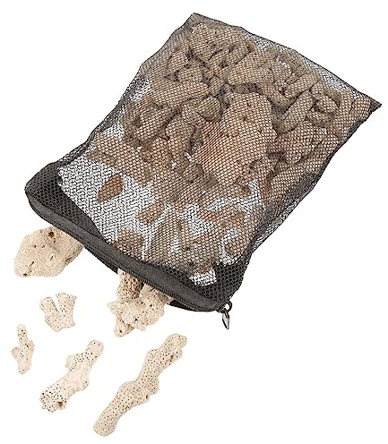 Ipetboom Aquarium Crushed Coral Filter for Fish Tank Freshwater Ph, 500g Bio Ceramic Media Filtration Material Pond - Reusable Aquarium Landscape Decoration Natural Coral Stones with Bag