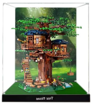 Acryl-Vitrine für Lego Ideas Baumhaus 21318, Schaukasten, Schützen und Dekorieren Modell mit staubdichter Aufbewahrung, Geschenke (Hintergrund F)