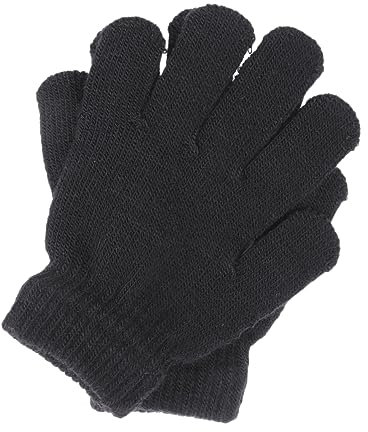 GALPADA Junge Mädchen Strickhandschuhe Winter Warm Jahre Elastische Fünf-finger Handschuhe Schwarze Vollfinger Modelle Für Mädchen Und Jungen Atmungsaktiv Und Waschbar Passend Für Herbst