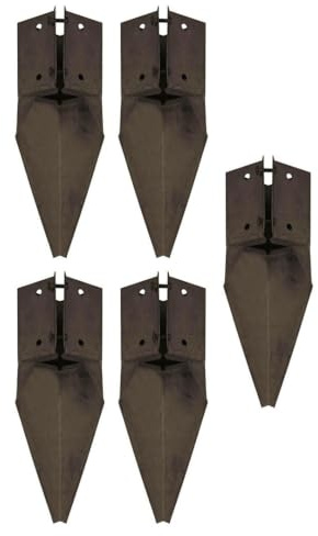 5 x Fence Repair Post Holder 75mm posts Support Drive Down Spike Clamp Grip Brown for 75mm x 75mm (3) posts, Eliza Tinsley Swiftpost, Pack of 5
