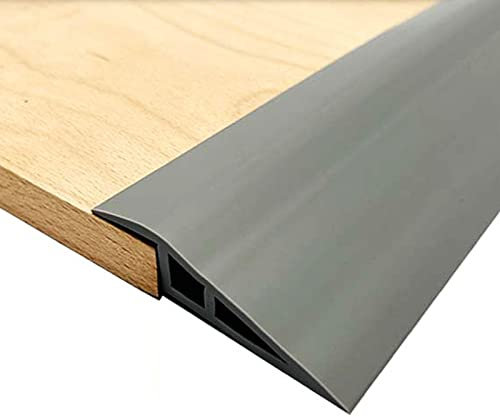PVC Schwellenrampe,Selbstklebende,Boden Übergangsleiste,Schwelle Reduzierstück,Abschluss Übergangsprofil höhenausgleich,Abdeckleisten, Übergangsschiene,Teppichkantenleiste (Grau, 1meter × 2cm)