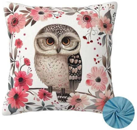 Kissenbezug 35x35cm, Sofa Kissen Zeichentrickfilm DekoKissen, Herbst Zierkissenbezüge, Kissenhülle Superweicher Kuschelkissen, Couch Kissen Eule Cushion Cover, für Auto Zimmer Deko Wohnzimmer -OZ324