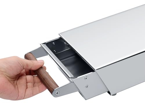 Normcore Cajón para café expreso, acero inoxidable 304 con mango de madera de nogal, para el hogar, oficina, restaurante y cafetería, acabado espejo, tamaño: M