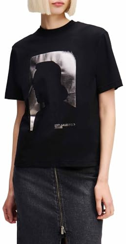 Karl Lagerfeld Jeans, Dam, Vanlig Kortärm Karl Tee, Vanlig Passform, Svart, S