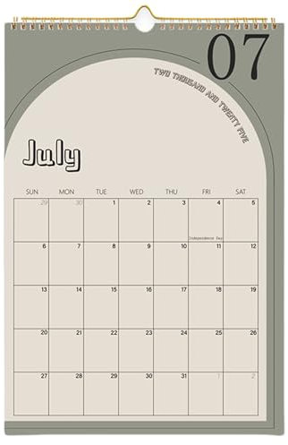 Monatlicher Wandkalender 2025–2026,18 Monatskalender 2025–2026,14,76 x 10 im Monatskalender | Januar 2025 bis Juni 2026, Doppeldrahtbindungskalender aus verdicktem Papier mit linierten Blöcken für Not