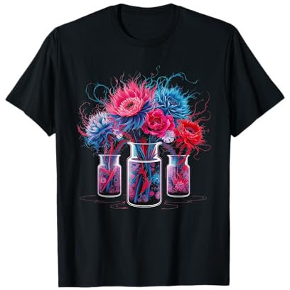 Chemistry Laboratory Floral Beakers Science Teachers Cute T-Shirt
