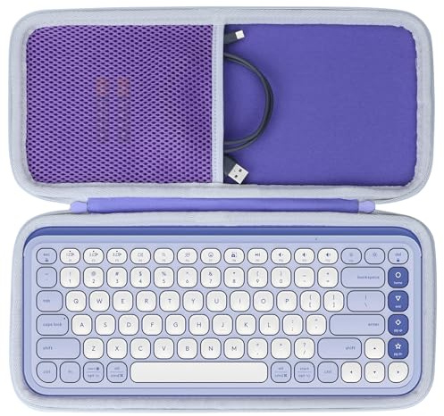 Lebakort Dur Étui Housse Cas Compatible avec Logitech Pop Icon Keys Clavier Bluetooth sans Fil (La Couleur Violette)