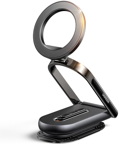 UGREEN MagSafe bilhållare avtagbar med metallring | 20N magnetkraft, flexibel multi-vinkel design, som selfiepinne eller bordsställ, avlägsnande restfritt