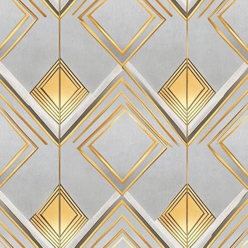 Abziehbare Tapete Moderne Geometrie Mustertapete Goldgraue geometrische Linie Klebefolie Möbel Tapete Kinderzimmer Muster Dekofolie Möbelfolie Selbstklebend Wand Tapeten Wohnzimmer Schrankfolie Klebe