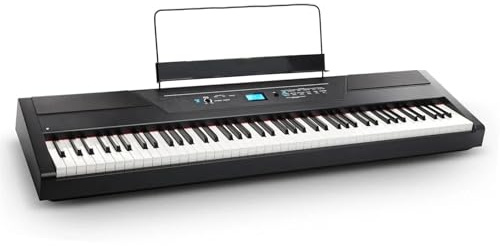 Teclado Electrónico Teclado De Piano Digital De 88 Teclas Con Acción De Martillo, Teclas Ponderadas 2 Altavoces De 20 W 12 Voces Efectos Y Pantalla(Recital Pro)
