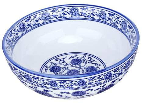 HOMOBABE Blau-weiße Chinesische Keramik-suppenschüssel Große Nudel Reisschale Spülmaschinenfest Feines Porzellan Für Zuhause Und Gastronomie