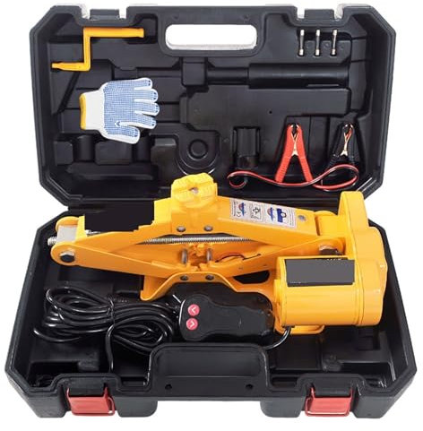 Car Jack, 12V Auto Elektrischer Wagenheber Tragbare Scherenwagenheber Automatisches Heben 2Tonnen-Maschinen Hebewagenheber Rad Demontage Ersatz Hilfswerkzeuge, für Autos/SUVs/Limousinen