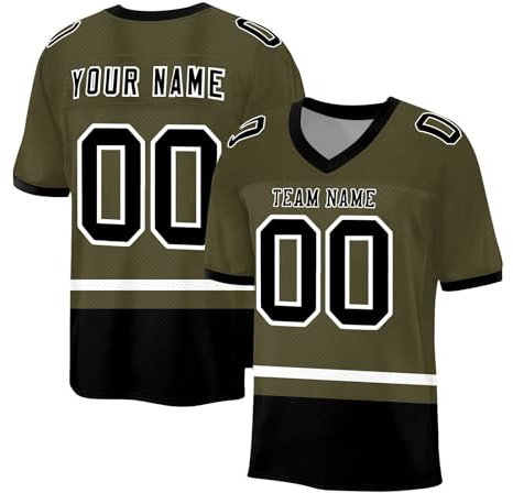 HGWOPGASD Maglia da Football Americano Personalizzata, Donna/Giovane/Uomo, Maglia Personalizzata, Cuciture Personalizzate, Nome e Numero Stampati Uniforme Sportiva A22