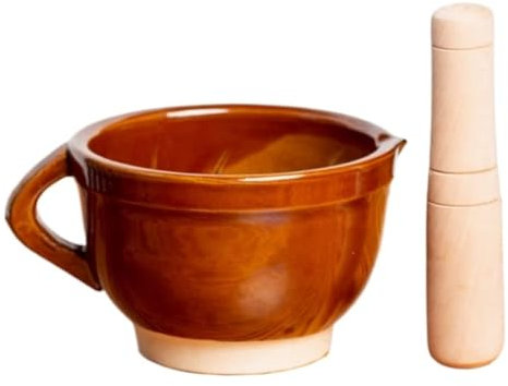 pestello e mortaio, Set di pestello e mortaio in ceramica vecchio stile, macina spezie, pestello for aglio e pestello for erbe aromatiche for uso in cucina