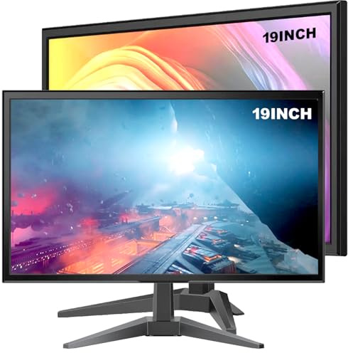 YOTETION 19 inch HD (1440x 900) Monitor,2Packs 60Hz Refresh Rate, HDMI x1, Small Thin Monitor for laptops, Computers and desktops,LED Display, VGA/HDMI Connection.