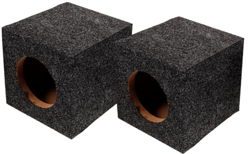 Cassa Subwoofer Singola Vuota Legno Nero, 1 Paio per Auto | Box Acustico da Montaggio, Struttura Stabile, Installazione Semplice, Prestazioni Sonore Ottimali, per Tecnici e Fai da Te