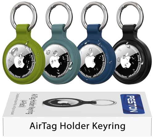 PESTON AirTag Nyckelring, 4-pack IP67 Hållare för Apple AirTag 1 och 2