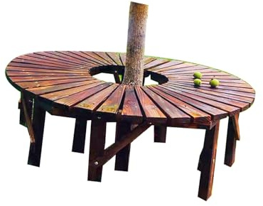 Böjd Trädbänk, Halvcirkelformad Solfjäderformad Träpall For Trädgård, Uteplats, Gräsmatta, Poolside (inkluderar Endast Bänkar)