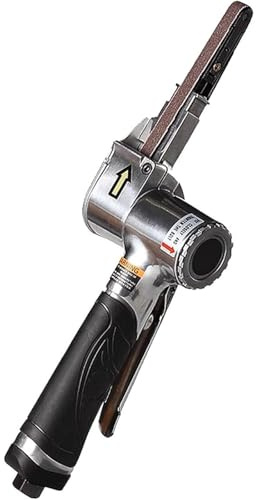 Lijadora de banda neumática de 3/8 x 13, herramienta neumática de mano for trabajar metales, con rotación de 360°, for desbarbar, lijar y dar acabado.