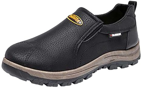 Slip on sneakers, män, extra breda slip-skor, smärtlindrande tofflor, diabetiker, promenadskor, bekväma löparskor, sneakers, halkskydd, sportskor, ortopediska löpskor, för män, svart, 41 EU