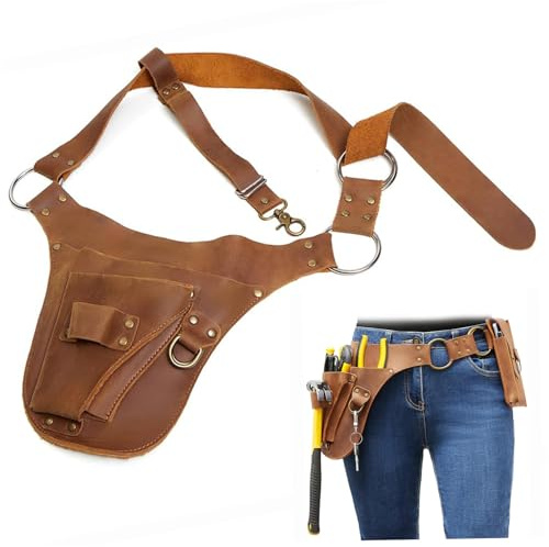Garden Tool Belt, Portable Heavy Duty PU Leather Garden Tool Organizer, Multi-Functional Gardening Pouch for Women & Men Gardeners Organizer Gardening Belt