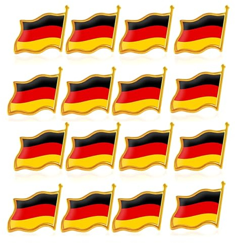 100 Stück Deutschland Flaggennadeln aus robustem Messing mit sicherem Clip, patriotische Anstecknadel für Kleidung oder Rucksäcke, Nationalstolz Zubehör