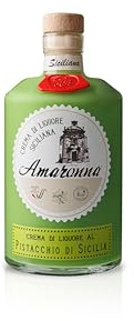 Amaronna – Crema di Liquore al Pistacchio di Sicilia 500 ml – Liquore Cremoso Artigianale, Made in Italy, Digestivo Siciliano