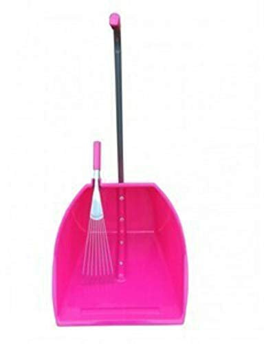 Red Gorilla Pink 80cm Big TIDEE with Short Metal Rake Horse Manure Shovel Scoop Multi Purpose Large Lightweight Dustpan for Paddock Stable Horsebox Equestrian or Garden Waste Leaf Rake