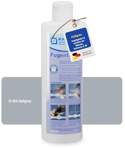 Karl Dahm® Fugenfärber Hellgrau 237 ml – Hochwertige Fugenfarbe für Innen & Außen | Wasser- & schmutzabweisend | Einfache Anwendung Art. 12424