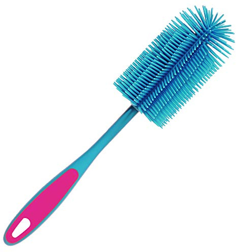 Kochblume Silikon Spülbürste | Premium-Silikon & BPA frei| Hitzebeständig | Spülmaschinenfest | Für Töpfe, Pfannen, Gläser & Geschirr | Farbe: türkis