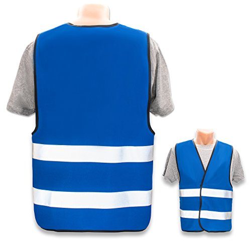 Warnweste selbst gestalten mit eigenem Aufdruck * Bedruckt mit Name Text Bild Logo Firma, Farbe & Größe:Blau/Größe XL/XXL, Position & Druckart:Ohne Druck (nur Weste)